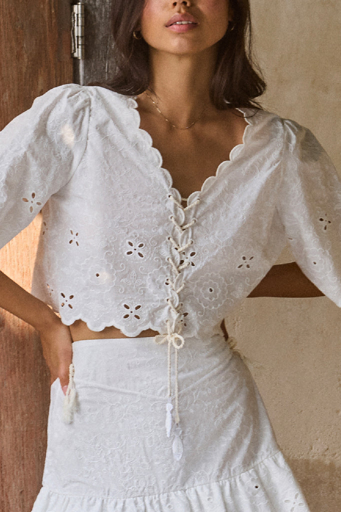 【suzen】Cocona eyelet top Pink Sleeveless Eyelet Top F05098