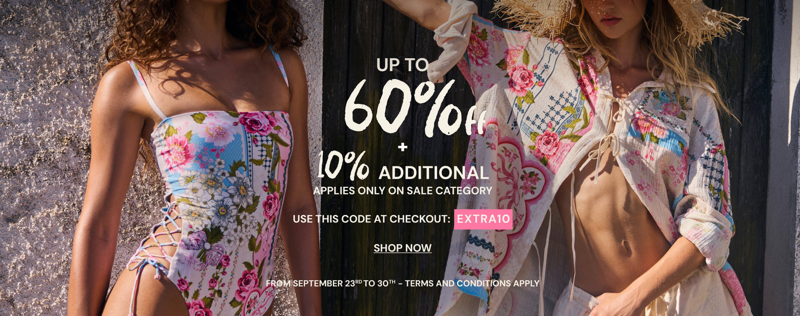 Apply the code Extra10 and get 10% OFF in the Sale section