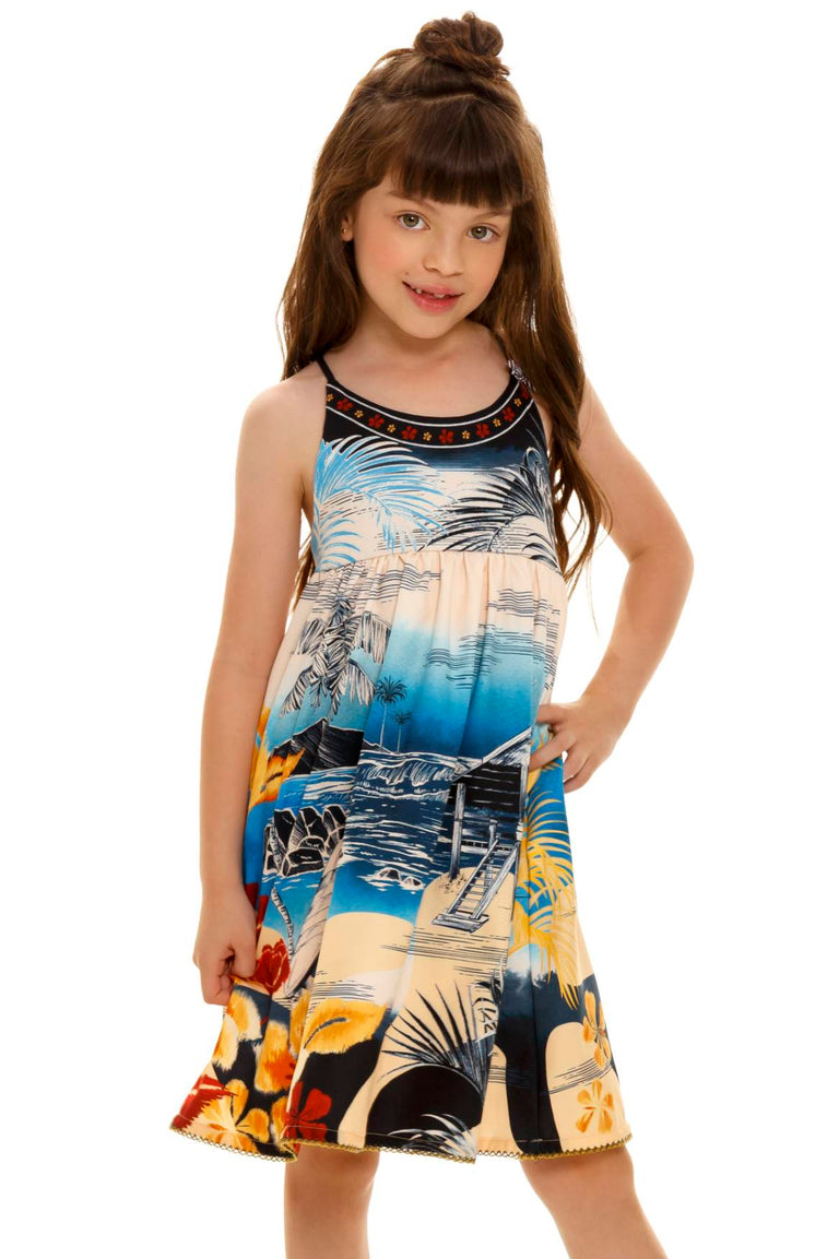 Shaka Capri Kids Dress, Agua Bendita